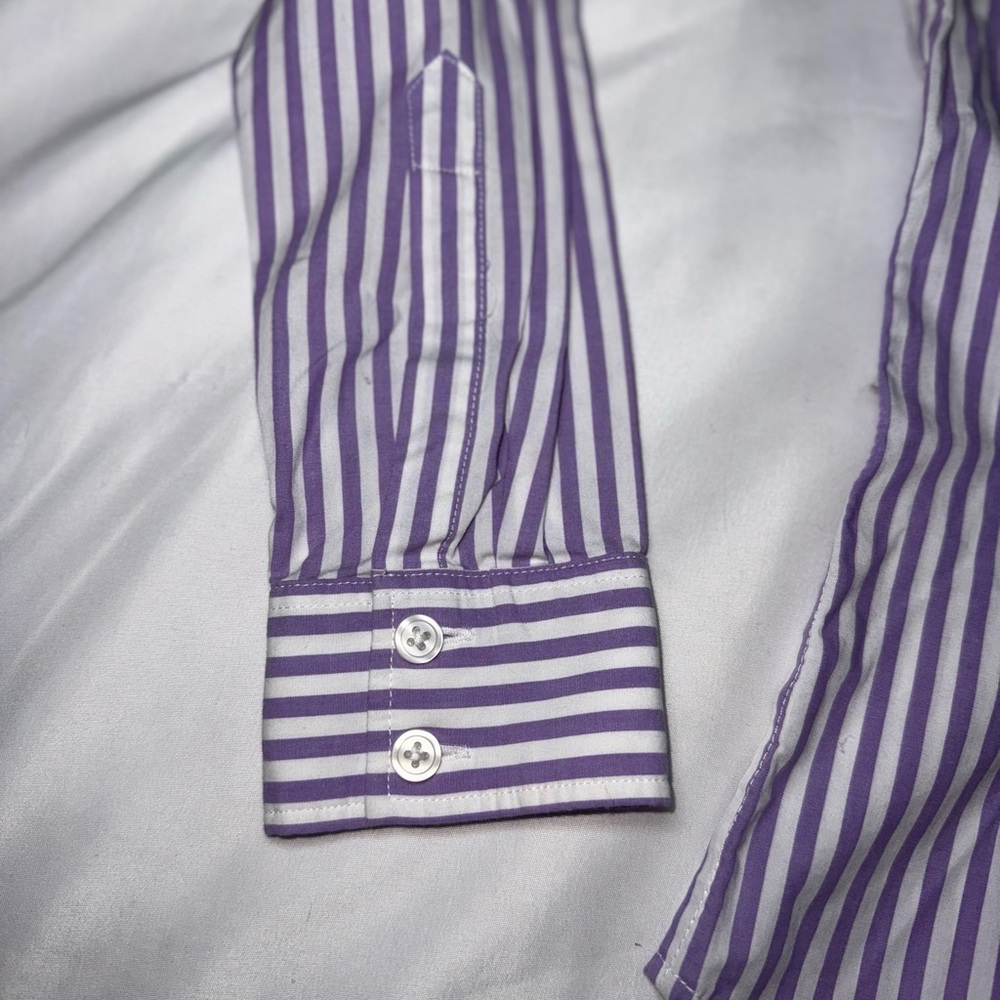 Banana Republic Purple Striped Button-Up Shirt - Picture 4 of 7